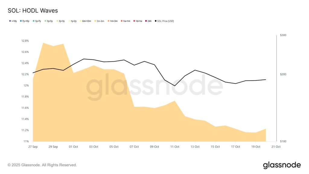 graphique du HODL Waves du Solana