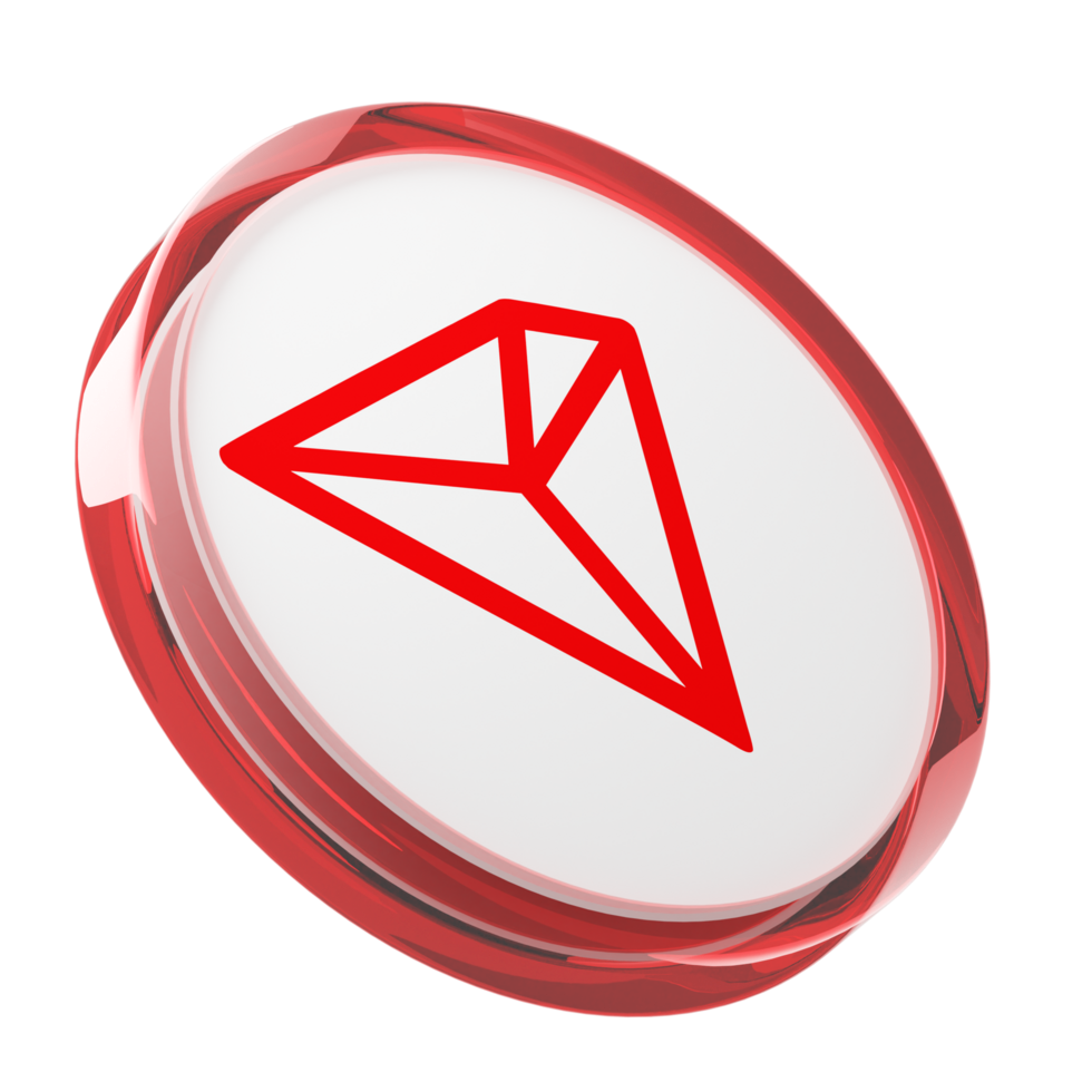 Jeton TRON TRX ROUGE ET BLANC SUR FOND BLANC