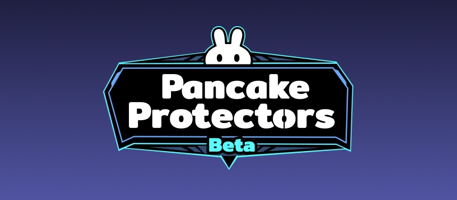 Une bannière violette avec le logo du jeu Pancake Protectors en version bêta