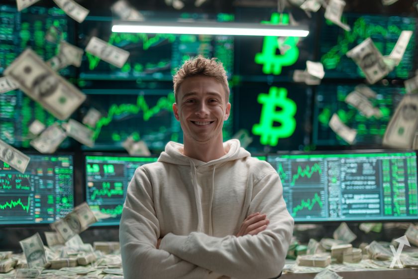 trader crypto heureux d'avoir utilisé chatgpt