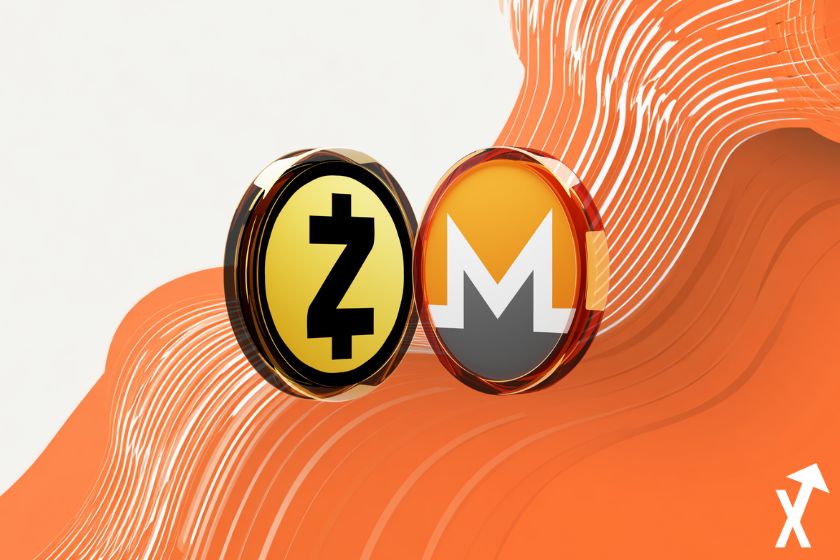 monero zcash coins sur fond orange et blanc trending charts cryptos