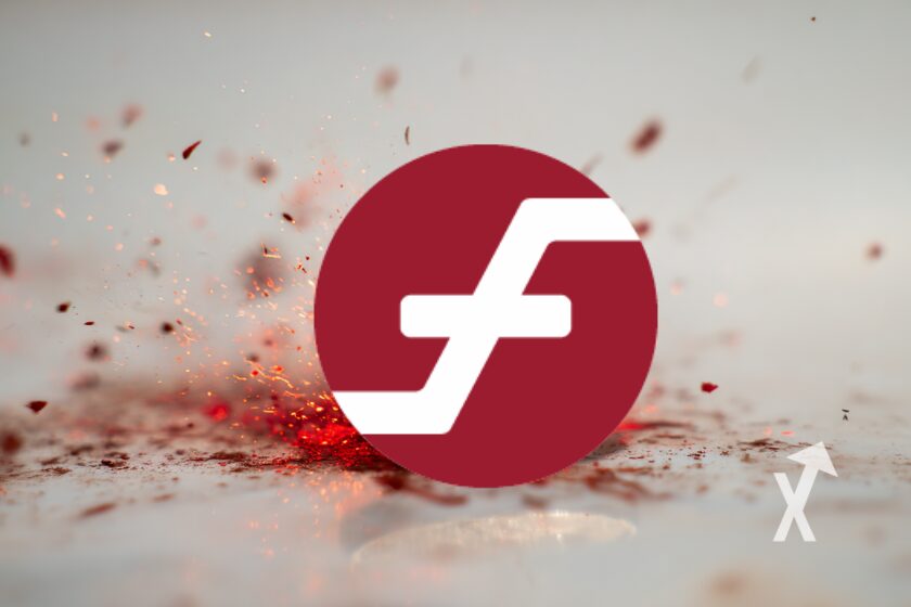 Logo de Firo sur un fond blanc avec explosion rouge