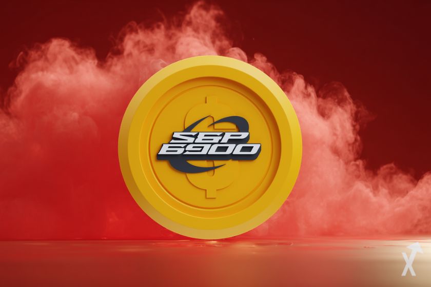 coin spx6900 entouré d'une épaisse fumée rouge